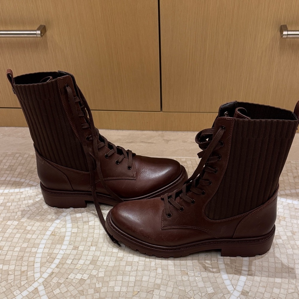 Sam Edelman Dark Brown Lace-Up Boots